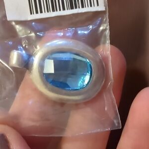 Swarovski blue crystal charm for handcrafted artisan jewelry makers. 29x20mm nwt